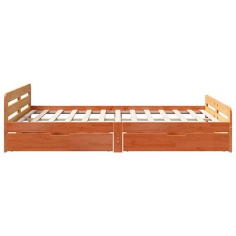 Bed met matras massief grenenhout wasbruin 140x190 cm 7