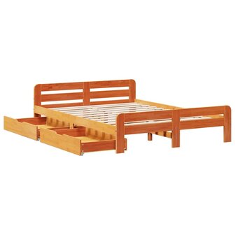Bed met matras massief grenenhout wasbruin 140x190 cm 9