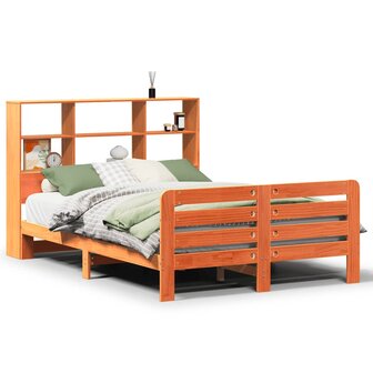 Bed met matras massief grenenhout wasbruin 140x190 cm 2