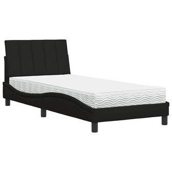 Bed met matras stof zwart 80x200 cm 2