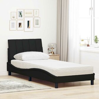 Bed met matras stof zwart 80x200 cm 3