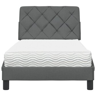Bed met matras stof donkergrijs 90x190 cm 5