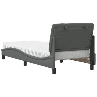 Bed met matras stof donkergrijs 90x190 cm 7