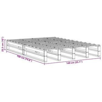Bed met matras massief grenenhout wasbruin 140x190 cm 9