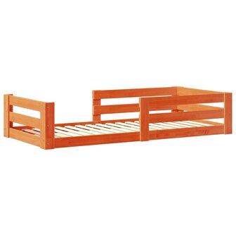 Bed met matras massief grenenhout wasbruin 80x160 cm 3