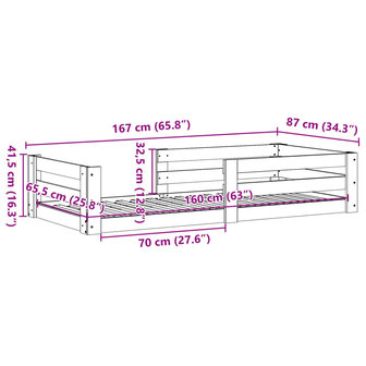 Bed met matras massief grenenhout wasbruin 80x160 cm 9