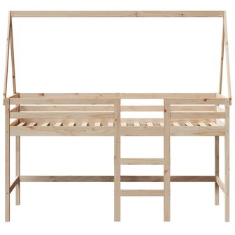 Halfhoogslaper met ladder en bedhuis grenenhout 90x200 cm 4