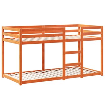 Stapelbed met dak massief grenenhout wasbruin 75x190 cm 7