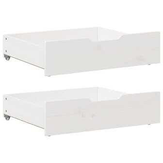 Bedlades 2 st 65x55x17 cm massief grenenhout wit 1