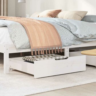 Bedlades 2 st 65x55x17 cm massief grenenhout wit 2