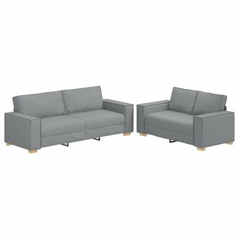 2-delige Loungeset met kussens stof lichtgrijs 2
