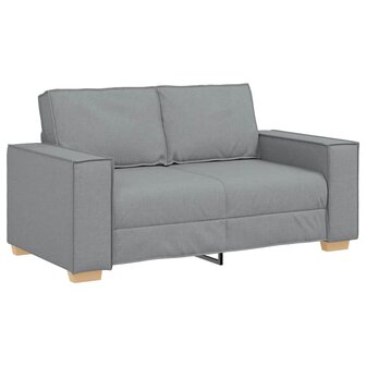 2-delige Loungeset met kussens stof lichtgrijs 4
