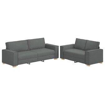 2-delige Loungeset met kussens stof donkergrijs 2