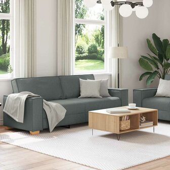 2-delige Loungeset met kussens stof donkergrijs 3