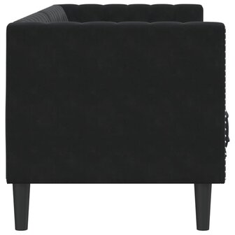 Driezitsbank Chesterfield-stijl met bolsters fluweel zwart 5