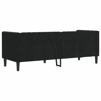 Driezitsbank Chesterfield-stijl met bolsters fluweel zwart 6