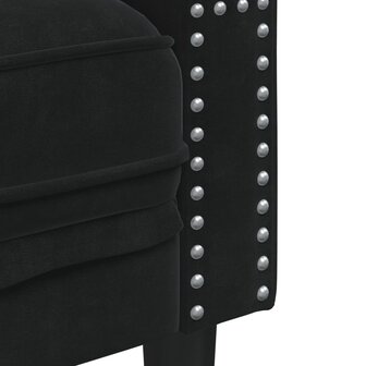 Driezitsbank Chesterfield-stijl met bolsters fluweel zwart 7