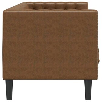 Driezitsbank Chesterfield-stijl met bolsters kunstsu&egrave;de bruin 5