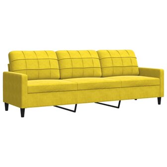 Driezitsbank 210 cm fluweel geel 2
