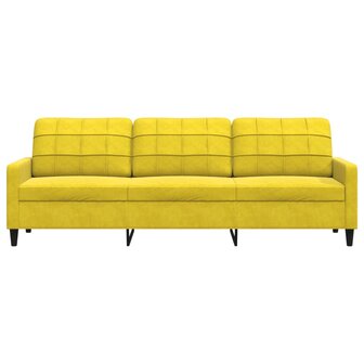 Driezitsbank 210 cm fluweel geel 4