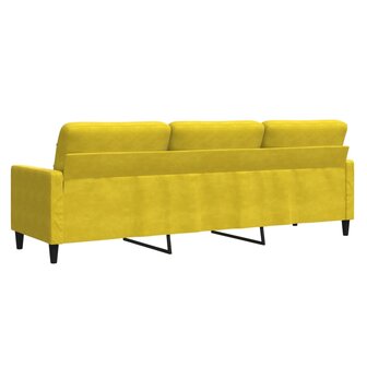Driezitsbank 210 cm fluweel geel 6