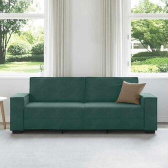 Driezitsbank 180 cm fluweel donkergroen 3