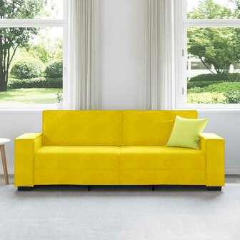 Driezitsbank 180 cm fluweel geel 3