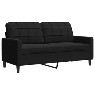 Tweezitsbank 140 cm fluweel zwart 2