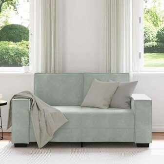 Tweezitsbank 120 cm fluweel lichtgrijs 3