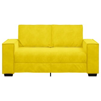 Tweezitsbank 120 cm fluweel geel 4