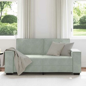 Tweezitsbank 140 cm fluweel lichtgrijs 3