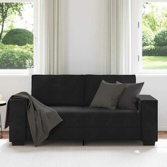 Tweezitsbank 140 cm fluweel zwart 3