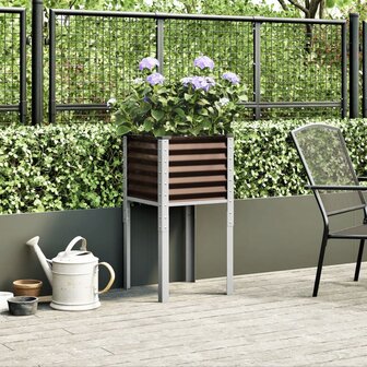 Plantenbak 45x45x88 cm staal bruin 3