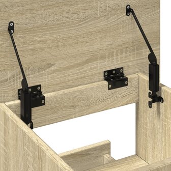 Lessenaar met wielen en lade 55x55x107 cm hout sonoma eiken 9