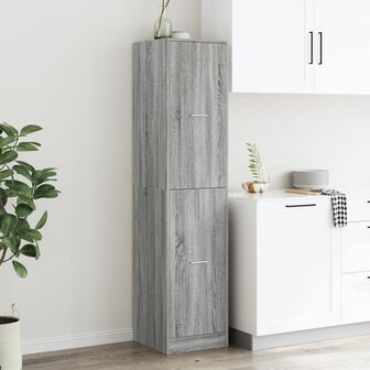 Apothekerskast 40x41x174,5 cm bewerkt hout grijs sonoma eiken 4