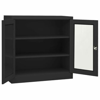 Kantoorkast met plantenbak 90x40x113 cm staal antracietkleurig 7