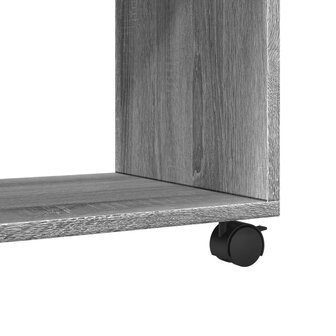 Rolkast 72x33x42,5 cm bewerkt hout grijs sonoma eikenkleurig 8
