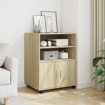 Rolkast 60x48x81 cm bewerkt hout sonoma eikenkleurig 1