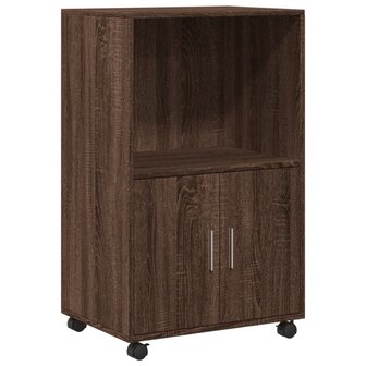Rolkast 55x40x91 cm bewerkt hout bruin eikenkleurig 2
