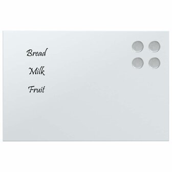 Magneetbord voor aan de wand 40x30 cm gehard glas wit 3