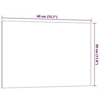 Magneetbord voor aan de wand 40x30 cm gehard glas wit 5