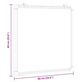 Whiteboard magnetisch 60x60x1,7 cm aluminium 6