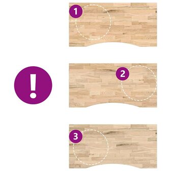 Bureaublad rechthoekig 100x50x2,5 cm onbehandeld eikenhout 7