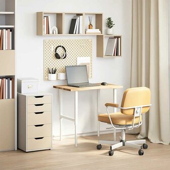Bureaublad rechthoekig 80x60x2,5 cm onbehandeld eikenhout 3
