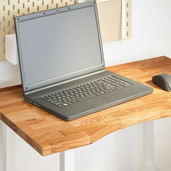 Bureaublad rechthoekig 80x50x2,5cm massief eikenhout lichtbruin 1