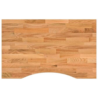 Bureaublad rechthoekig 80x50x2,5cm massief eikenhout lichtbruin 2