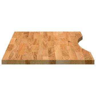 Bureaublad rechthoekig 80x50x2,5cm massief eikenhout lichtbruin 6