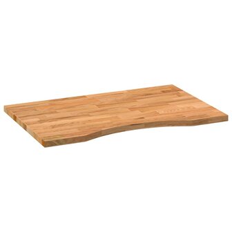 Bureaublad rechthoekig 80x60x2,5cm massief eikenhout lichtbruin 4