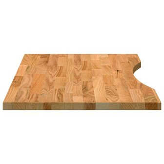 Bureaublad rechthoekig 80x60x2,5cm massief eikenhout lichtbruin 6