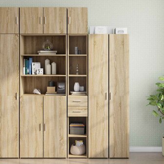 Opbergkast smal 30x42,5x225 cm bewerkt hout sonoma eikenkleurig 1